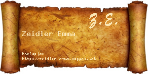 Zeidler Emma névjegykártya